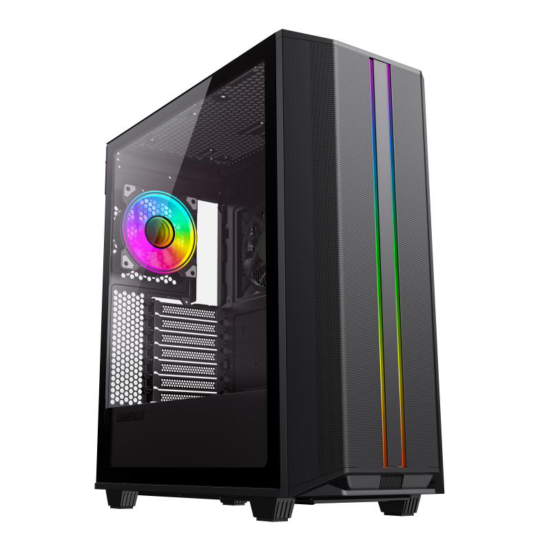 Gabinete Gamemax Precision 2 Black 1 Fan ARGB ATX - Imagen 3
