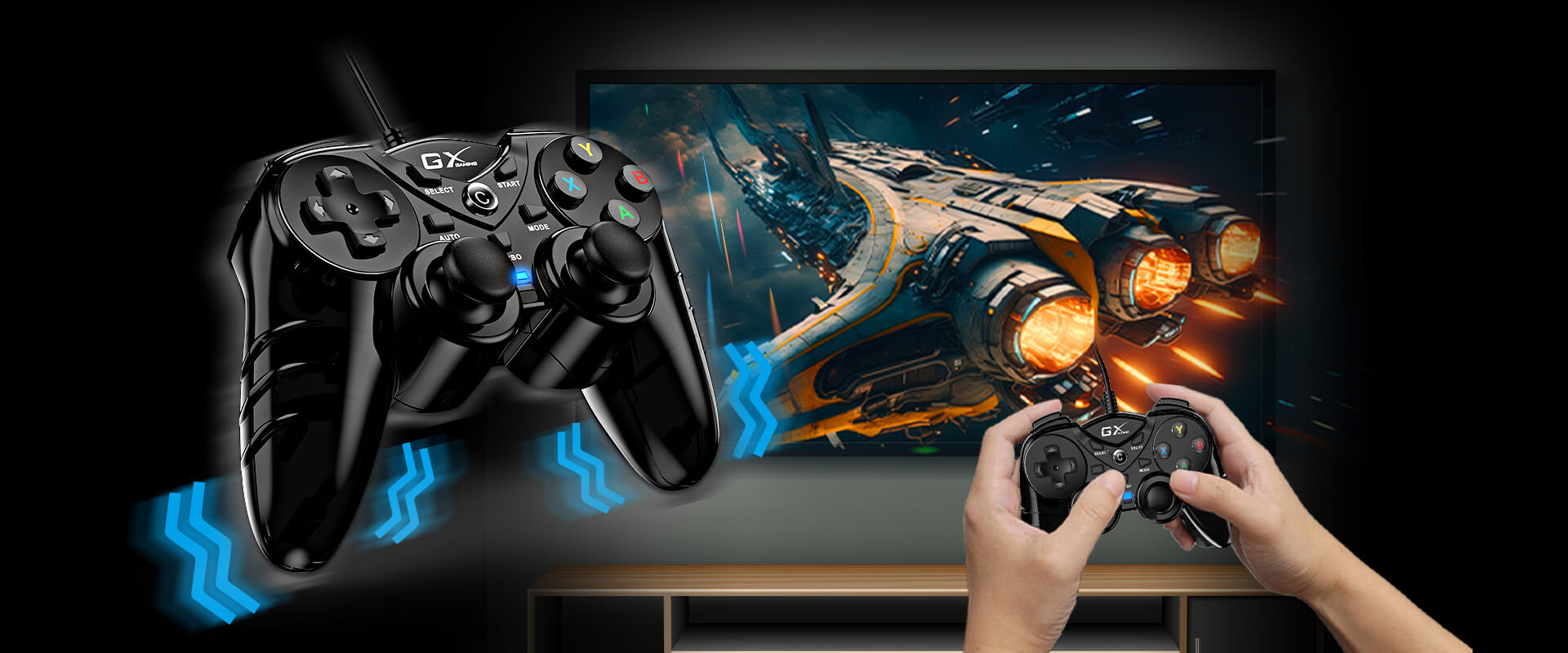 JOYSTICK GENIUS GX-17UV P/ PC - PS3 VIBRACION - Imagen 2